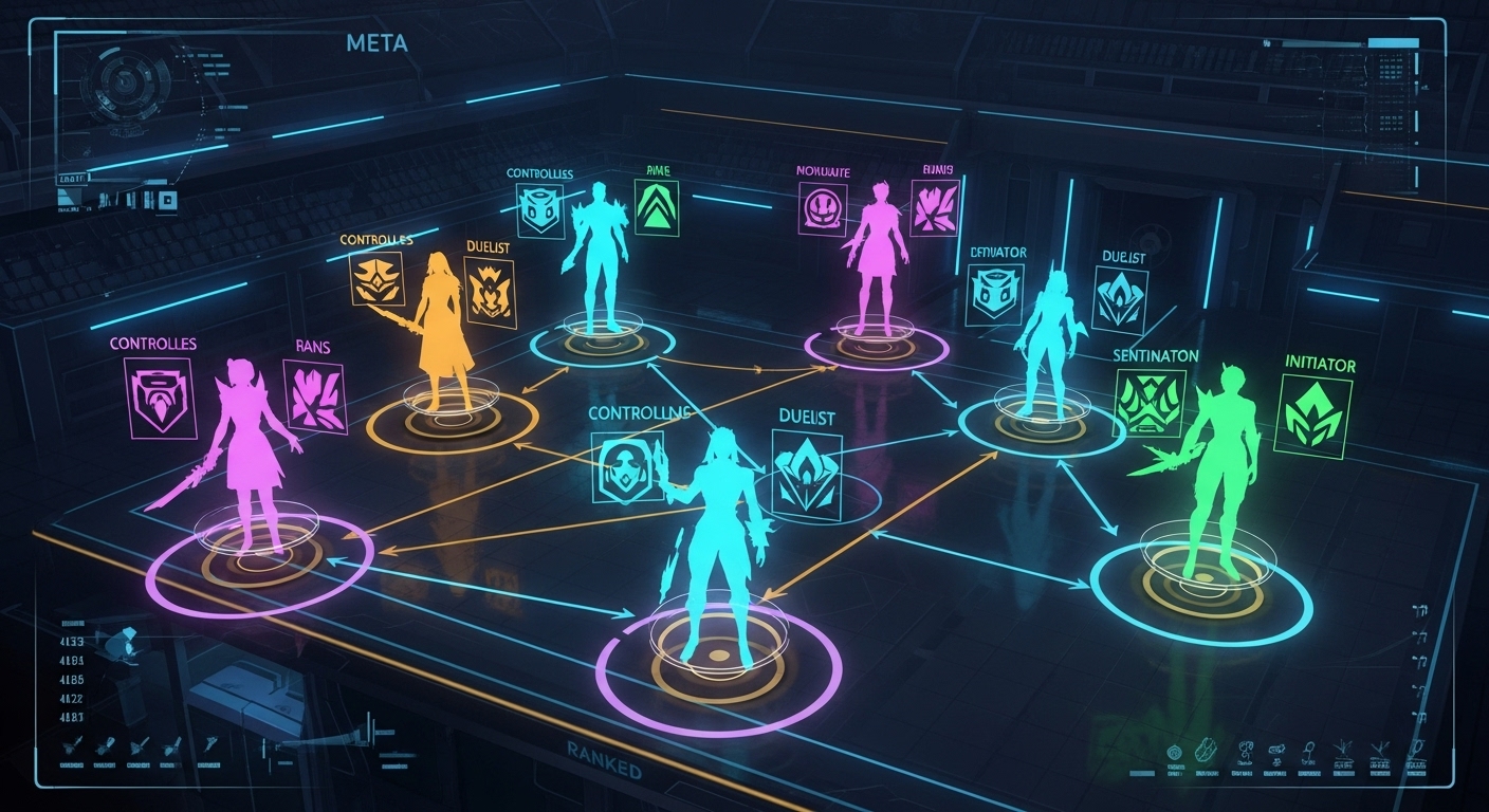 valorant 2025 ranked meta showing best agents and team compositions on top-down map