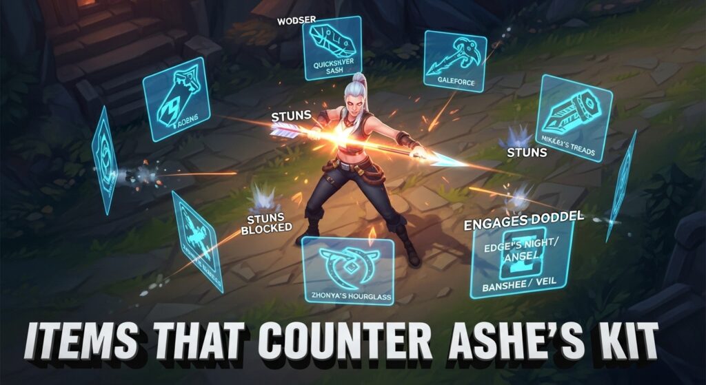 Items that counter Ashe in League of Legends.