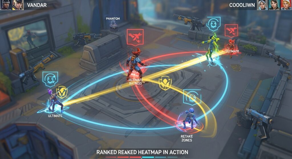 current ranked gameplay showing strategy, utility usage, and weapon choices