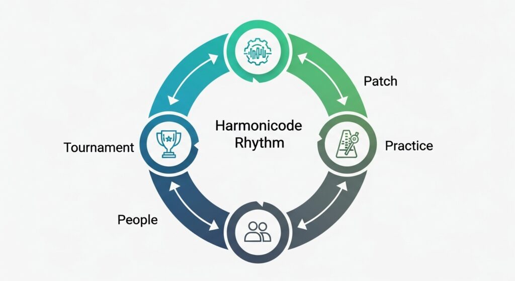 Infographic of the four rhythms in the Esports Harmonicode scene