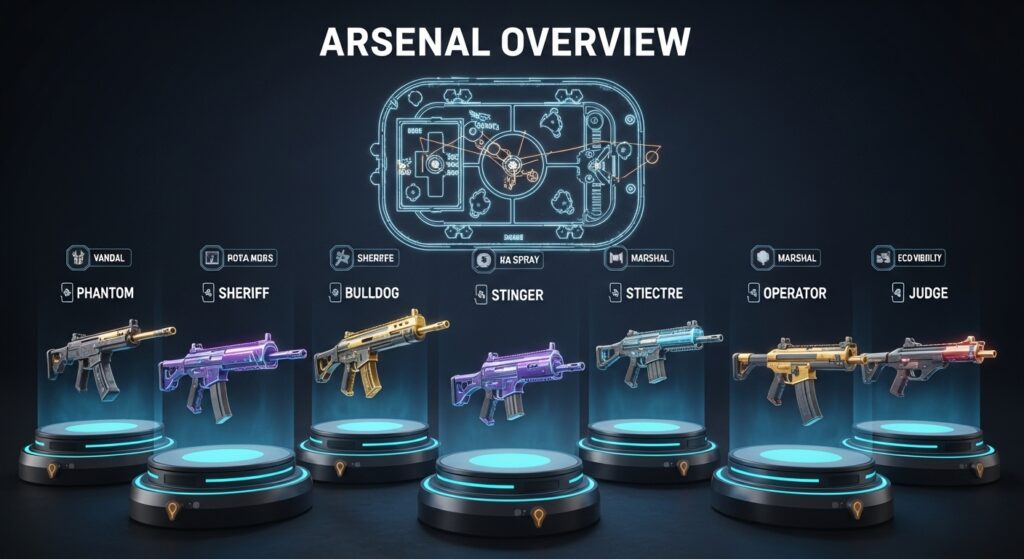 weapon meta 2025 overview for competitive gameplay with Vandal, Phantom, and other key guns