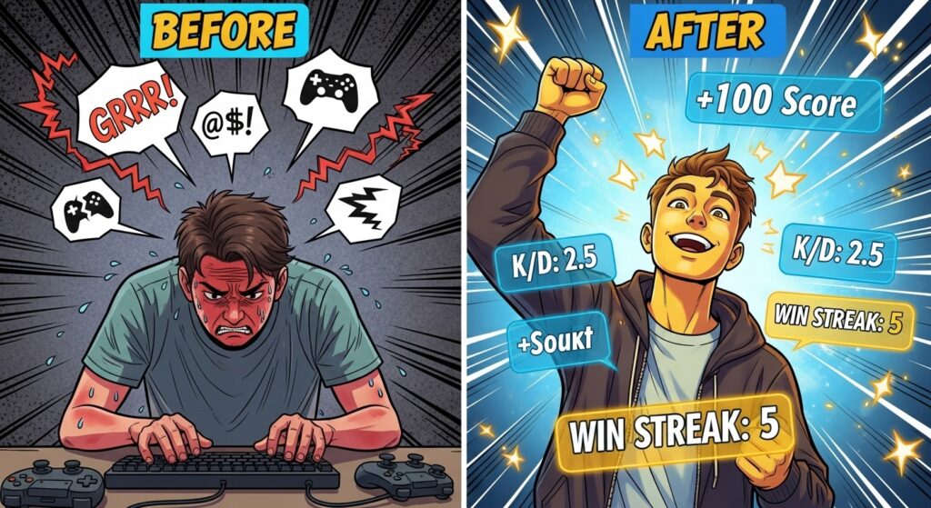 Before-and-after improvement in esports skills using coaching platforms.