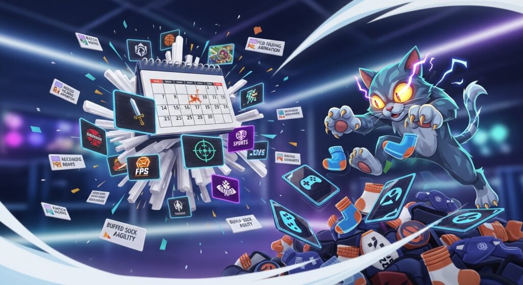 A chaotic esports calendar with overlapping tournaments, patch updates, and schedule surprises.