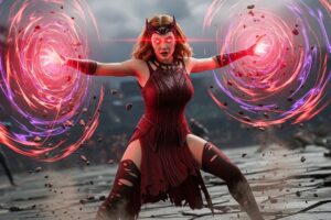Scarlet Witch using Chaos Storm ability in Marvel Rivals gameplay.