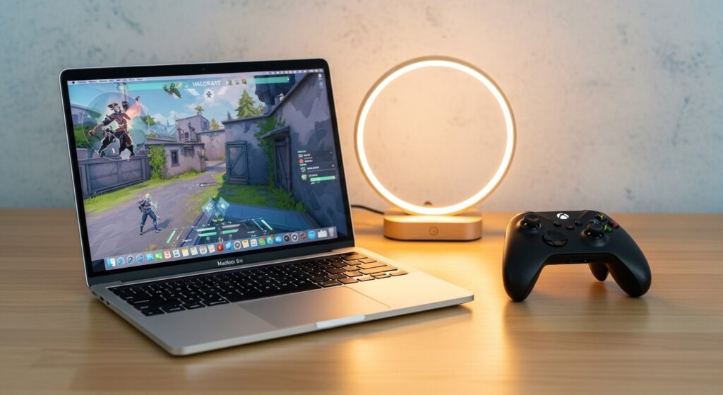 MacBook Air running Valorant through Parallels with Windows 11 ARM.