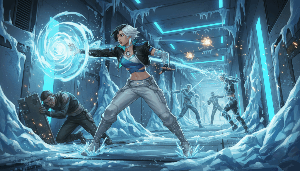 Luna Snow using zone control on a narrow map section