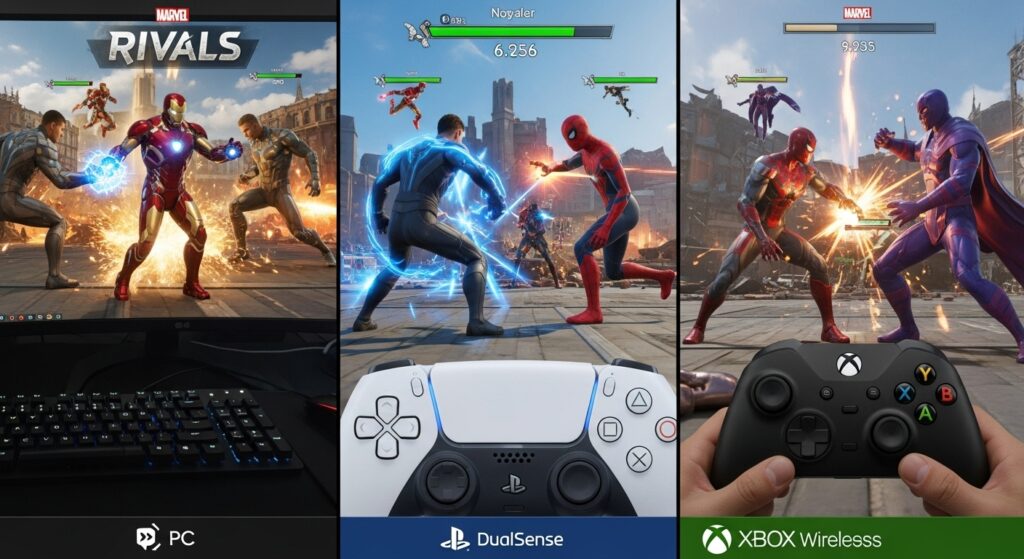 Marvel Rivals cross-platform players in one shared match across PC and consoles