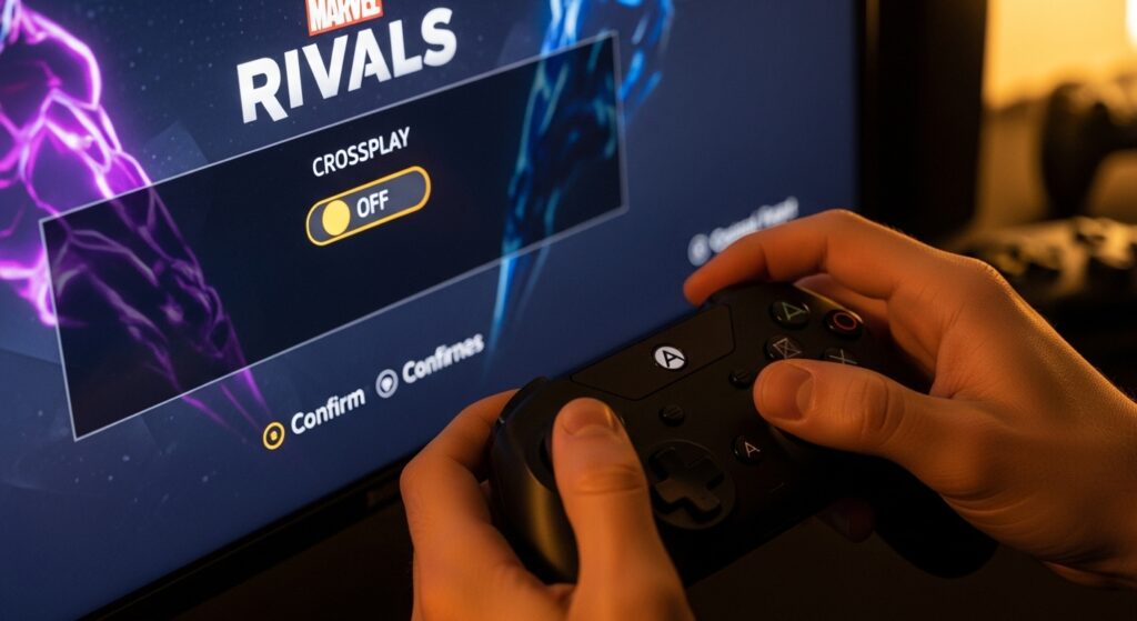  Gamer disabling crossplay in Marvel Rivals console settings
